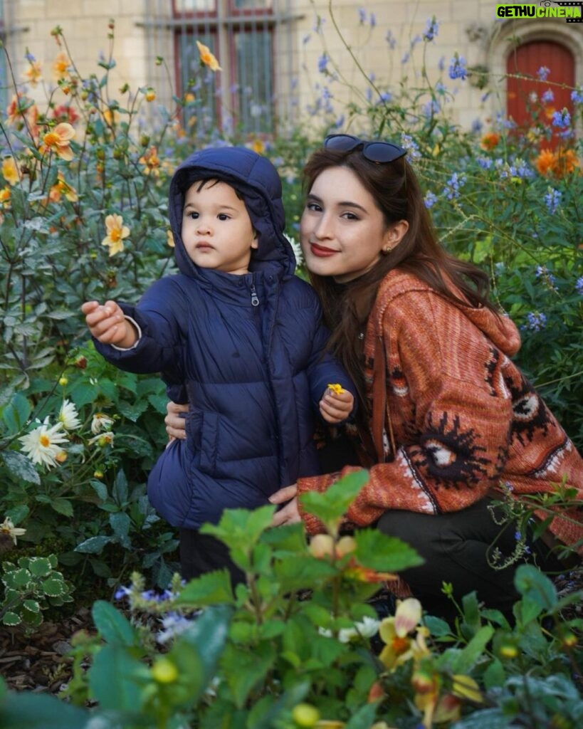 Coleen Garcia-Crawford Instagram - My sweet, gentle boy and his fascination with flowers. 🥹 You are growing up so so fast, and I’m so blessed to be here with you for all of it. 🌸 Paris, France