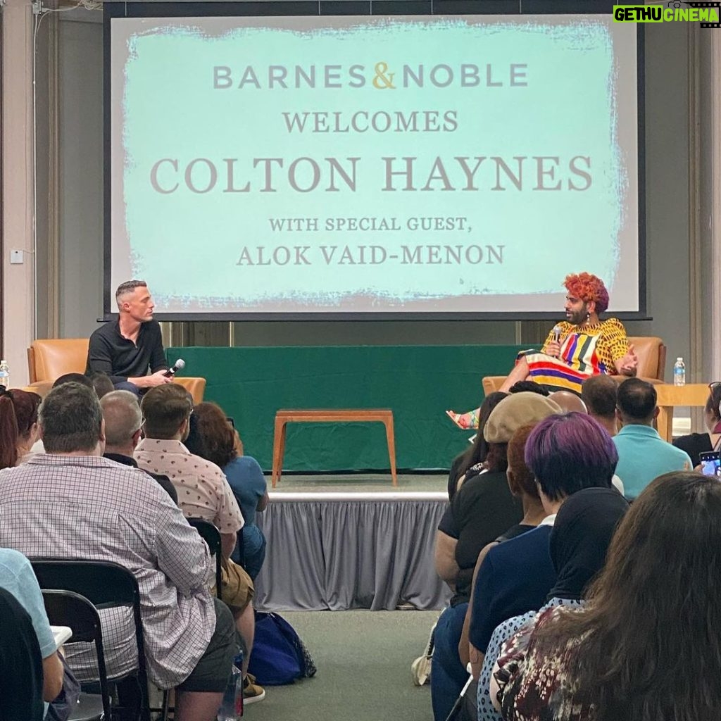 Colton Haynes Instagram - I wouldn’t have been able to get through yesterday without you @alokvmenon . You flew across the country (of course it was delayed 😩), & came directly from the airport to lead a discussion about my book. You’ve always been someone who truly sees me - thank you for providing that sense of home that I so desperately needed ❤️ Wish we had a photo of us crawling under the barrier 😂 #missmemorylane #beyondthegenderbinary