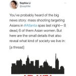 Colton Haynes Instagram - #Repost @sophfei with @make_repost ・・・ [a thread] 💔 My heart and prayers goes out to the victims and their families of the #Atlanta shooting. When you pray for our Asian sisters and brothers, you also pray for every community hurt by White Supremacy— we pray for lightness to outshine the darkness. #stopasianhate #speakoutracism #stopaapihate #hateisavirus #racismkills #standwithasians