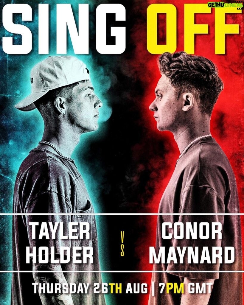 Conor Maynard Instagram - It’s been 2 years since the last Sing-Off.. but you guys kept asking.. so here it is. Me & @taylerholder are going head to head this Thursday at 7PM UK Time.. who you got your money on? 👀🔥