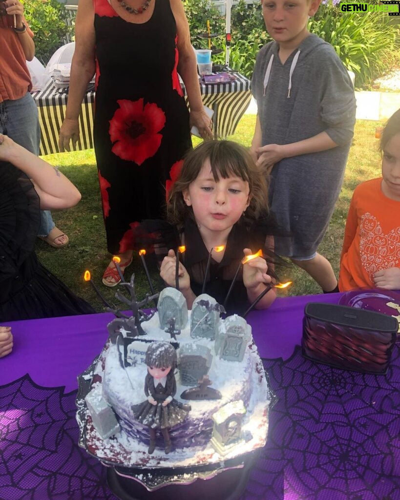 Cooper Barnes Instagram - Happy 7th birthday, my little viper. 🕷️ 🐍 #wednesday #addamsfamily