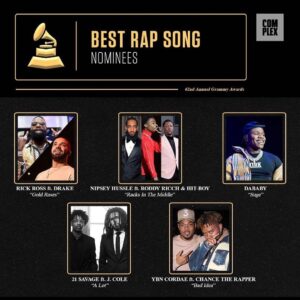 Cordae Instagram - 2 years ago.. Just gettin started.... still got a long ways to go... but thank you GOD 🙏🏽🙏🏽 #BestRapAlbum #BestRapSong