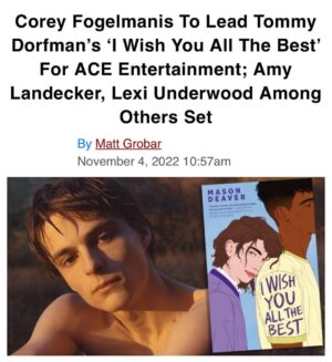 Corey Fogelmanis Instagram - giddy, excited, happy to be on this journey with you @tommy.dorfman