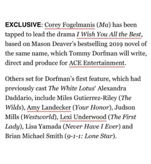 Corey Fogelmanis Instagram - giddy, excited, happy to be on this journey with you @tommy.dorfman