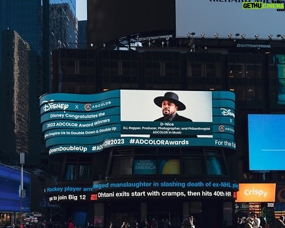 D-Nice Instagram - Thank you @AdColor and @Disneyadsales for the Times Square billboard love. I’m staying focused! #AdColorAwards #DoubleDownDoubleUp #KeepGoing 📸: @c.gomedia