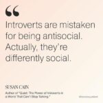 D.B. Woodside Instagram - Love this! • #regram @femalequotient Do you identify as an #introvert? Traditional characteristics of an introvert include: requiring quiet to concentrate, taking time to make decisions, and needing time to recharge after a highly social event, to name a few. Sometimes these characteristics can be interpreted as being antisocial, or not a team player at work. Best-selling author Susan Cain shared, “The bias in our culture against introversion is so deep and so profound, and we internalize it at such an early age.” She added that introverts are “routinely passed up” for leadership positions. In fact, in a 2021 YouGov survey, 52% of Americans said they were more introverted than extroverted, with 12% calling themselves “completely introverted.” It’s time to consider the immense potential of introverts in leadership positions. Introverts are known to possess high levels of creativity, they’re critical thinkers and problem solvers, they’re great listeners, and they’re thoughtful risk-takers. We want to hear from you! Do you consider yourself to be an introvert and has it affected your work life? 👉 @susancainauthor