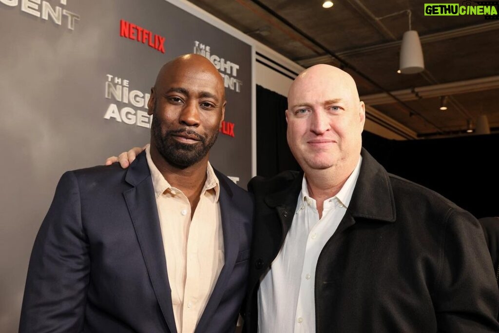 D.B. Woodside Instagram - Loved working with this guy. Truly the best of the best. #TheNightAgent #ShawnRyan