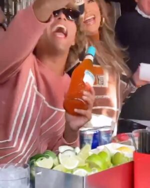 D.J. 'Shangela' Pierce Instagram - Yesterday was a DREAM!!! I have such great respect and admiration for @jlo … I’ve met her on several occasions and EVERY TIME she just radiates LOVE and JOY … and biiiish, she looks RIGHT! Plus, y’all know she’s always been down with the drag and LGBTQ+ community. I’m late posting (I was in the moment!) … but here are a few videos and pics from @theabbeyweho … with Miss Lopez serving up @delola and me fully hyping up the Doll! ❤️😂 Congrats on the new single and upcoming album JLO! And a huge thanks to #TeamJLo, the Abbey family … especially @davidcooleyla #tristanschukraft @toddbarnesweho for always opening your arms to me and my crew! Xo What a day!! 

Oh and if ur wondering, my lil corset snatched salmon sweater (with rhinestone corset cord in the back) is from @waltercollection. 😁 #CantGetEnough #Delola #jlo