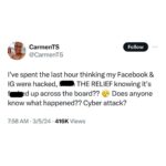 D.L. Hughley Instagram - Don’t act like I was the only one!! 🙄😩🤣 #TeamDL On #PrimaryElectionDay though… HMMMMM🤔 Source - @hollywoodunlocked : HU Staff: Kecia Gayle @Kecia.Kae Another day, another outage: This morning of Super Tuesday, social media platforms including Facebook, Instagram, Messenger, and Threads, experienced massive outages, leaving millions of users frustrated and unable to access their accounts. The outages, which began around 9 a.m. ET, came at a critical time as primary elections were underway across the country. __________________________________________________ According to reports from Downdetector, hundreds of thousands of users were impacted by the outage, with many experiencing issues such as being logged out of their accounts and unable to log back in. The timing of the outage could not have been worse, as polls were opening for primary voters and users were left scrambling for alternative ways to stay informed and connected. _________________________________________________ Andy Stone, the director of communications for Meta, the parent company of Facebook, acknowledged the issue in a statement, saying, “We’re aware people are having trouble accessing our services. We are working on this now.” The lack of a clear timeline for when the services would be fully restored only added to the frustration of users who rely on these platforms for communication and information. However, now that some are starting to regain access to their accounts, social media users are reacting to this latest incident online, __________________________________________________ Click link in bio to read full story on Hollywoodunlocked.com 📸: Getty Images