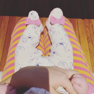 Dalma Maradona Instagram - Cuando festejas tus 3 meses en pijama agarradita de la mano de mamá ! ❤️