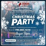 Dan Crenshaw Instagram - 🎄🥂 Get ready to jingle and mingle! We’re thrilled to announce our partnership with Congressman @dancrenshawtx to host the Winter of 1776 Christmas Party! 🇺🇸 Join us for an evening filled with light bites, champagne, an open bar, and festive cocktails at Houston’s hidden speakeasy, Sugar Room. 🗓️ Date: Friday, Dec. 15th ⏰ Time: 8:00 - 10:00 PM 📍 Location: Sugar Room, (5120 Washington Ave, Houston, TX 77007) 💸 Tickets: $75 for YR members 🔗 Registration link in bio Mark your calendars and grab your tickets for a night of holiday cheer and patriot spirit!