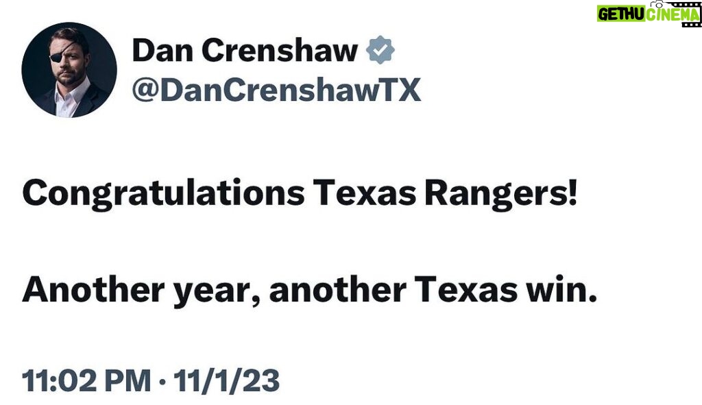 Dan Crenshaw Instagram - Texas is the best.