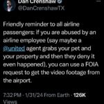 Dan Crenshaw Instagram – And if you do have an incident on video, feel free to DM me and we will help you expose them. Should airline agents have to wear body cams? Comment below.