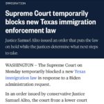 Dan Crenshaw Instagram - At this point, it’s like the Biden Admin is doing everything they can to make sure the border STAYS in crisis. ICYMI, earlier today a Federal Appeals court ruled a Texas immigration law could go into effect this weekend, allowing law enforcement officers in Texas to arrest & jail any illegal immigrants crossing the border. This was a HUGE win for Texas and for the rest of the country, but not even 24 hours later it was put on hold at the request of the Biden Admin. Americans won’t forget this come November.