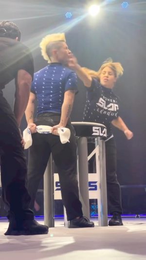 Dana White Instagram - Slapped so hard she did a summersault 👀

@_francesca_szabo is BACK on the slap stage TOMORROW at #PowerSlap6

[ Early Prelims 7:30pm ET/Main 9pm ET | Live & Free on Rumble ]
