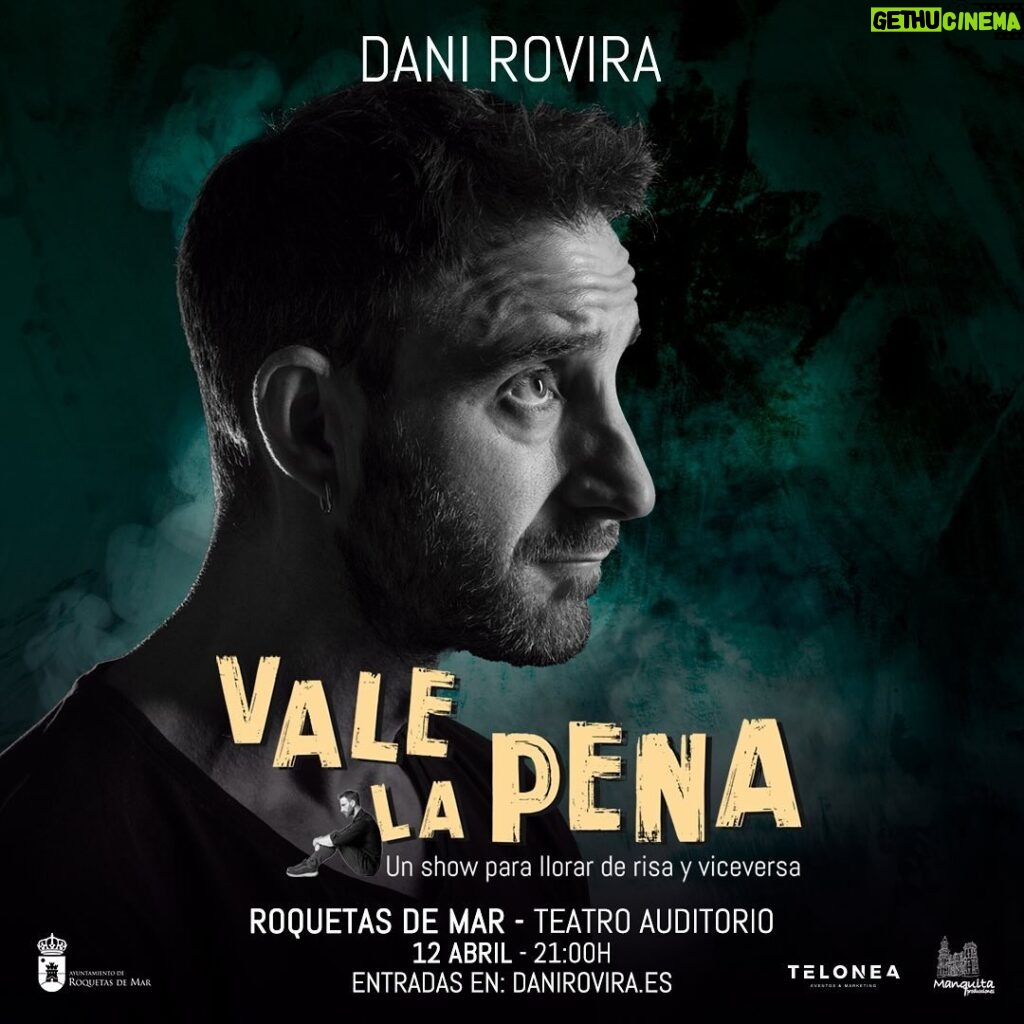 Dani Rovira Instagram - Y seguimos desbloqueando ciudades. El 12 de Abril estaremos en #RoquetasDeMar con el nuevo espectáculo, #VALELAPENA Venta de entradas en danirovira.es