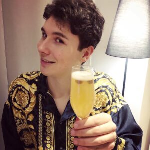 Daniel Howell Instagram - presenting an #oscars cocktail called ‘armie hammer’s nuts’ in celebration of call me by your name which had to digitally edit his testicles out of scenes where he wore shorts (champagne, disarrono, nougat vodka, edible glitter and two hazelnuts)