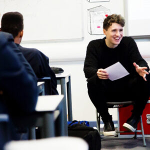Daniel Howell Instagram - spent the day chatting to students at a school about the internet and how it affects our mental health (a lot) then surprised an assembly with @kensingtonroyal @professorgreen and @thevamps nbd (if you’re interested in what went down and what i spoke about check out @stopspeaksupport 👌)
