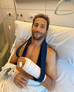 Daniel Ricciardo Instagram - Hey everyone. Had surgery this morning, got my first bit of metal work so that’s pretty cool. Big thanks to everyone who reached out and kept my spirits up. This ain’t a setback, just all part of the comeback 😊