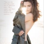 Danielle Campbell Instagram - The new trend is wearing your favorite jacket backwards with the sun perfectly placed in the palm of your hand. Photographer: @tizianolugli Styling by: @keneeanddshaunte Make Up: @dillonpena Hair: @hairbybradleyleake