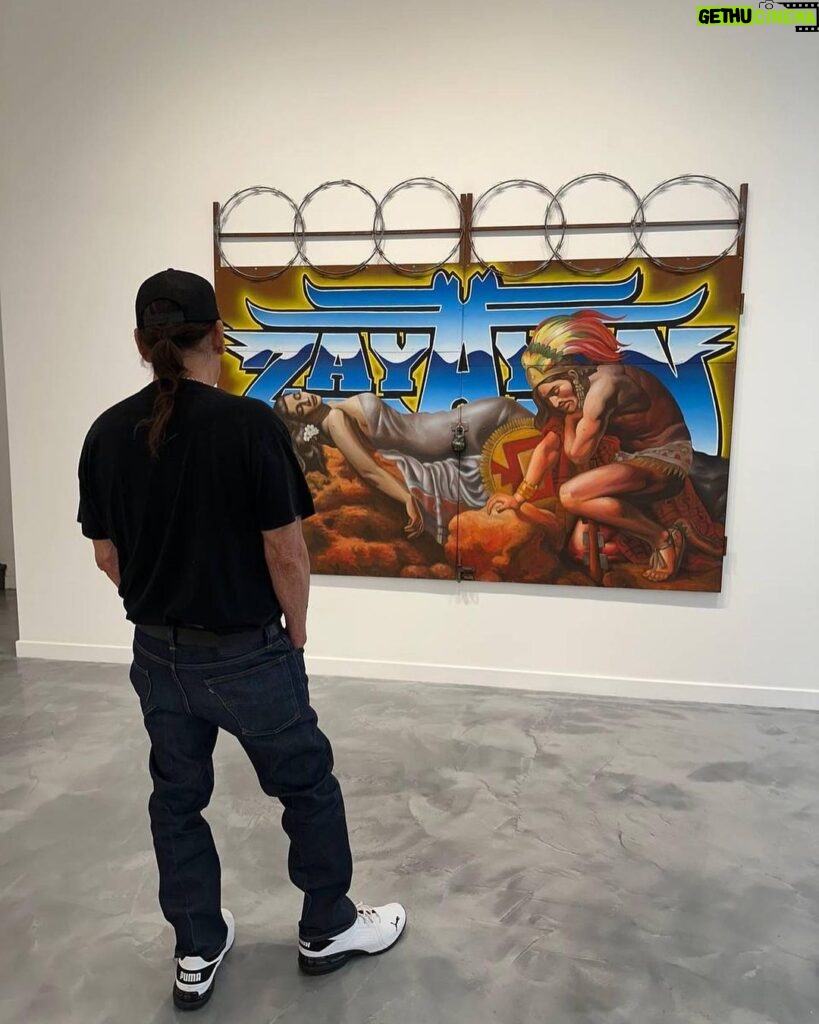 Danny Trejo Instagram - I had the pleasure to tour @ozziejuarez solo show OXI-DIOS @charliejamesgallery yesterday. Amazing work, make sure you check it out. Charlie James Gallery