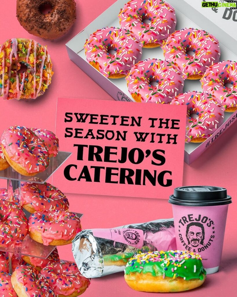 Danny Trejo Instagram - Elevate your holiday celebration with Trejo's Donuts catering 🍩✨ Let us sprinkle some magic on your special moments with our donuts, breakfast burritos, and coffee! We have something for everyone whether you like sweet or savory! BOOK TODAY: 📤 catering@trejostacos.com 📞 323 205 5144 📍6785 Santa Monica Blvd, Los Angeles #trejostacos #trejosdonuts #trejoscantina #trejoscerveza #trejosdonutsandcoffee #coffeeshop #losangeles #donuts #dannytrejo #breakfast #bakers #donutsandcoffee #catering #events #eventplanner Trejo's Coffee & Donuts