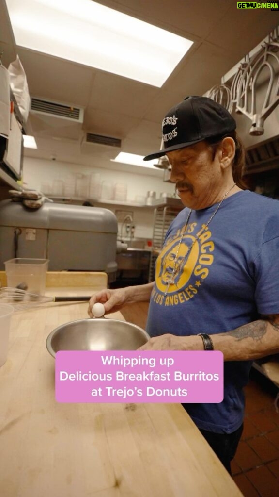 Danny Trejo Instagram - Whipping up some delicious breakfast burritos this morning!! 🍳🌯 Serving Breakfast Burritos and Nacho Donut Sandwiches until 11AM! Open daily 7AM-4PM 📍6785 Santa Monica Blvd, Los Angeles #trejostacos #trejosdonuts #trejoscantina #trejoscerveza #trejosdonutsandcoffee #coffeeshop #losangeles #donuts #dannytrejo #breakfast #bakers #donutsandcoffee Trejo's Coffee & Donuts