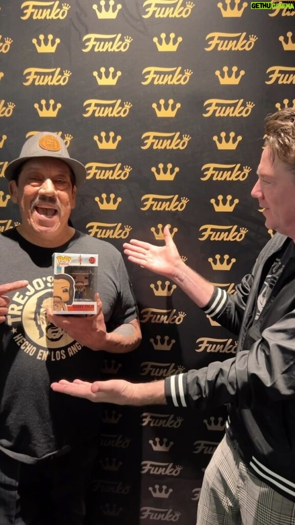 Danny Trejo Instagram - Look who’s with me, it’s @officialdannytrejo!!! The event is going great. Come on out and say hello! Danny and I will be here ‘til 4PM at Funko Hollywood! #Funko #funkohollywood #dannytrejo #trejostacos #trejosdonuts #trejoscantina #funmakermike #originalfunko