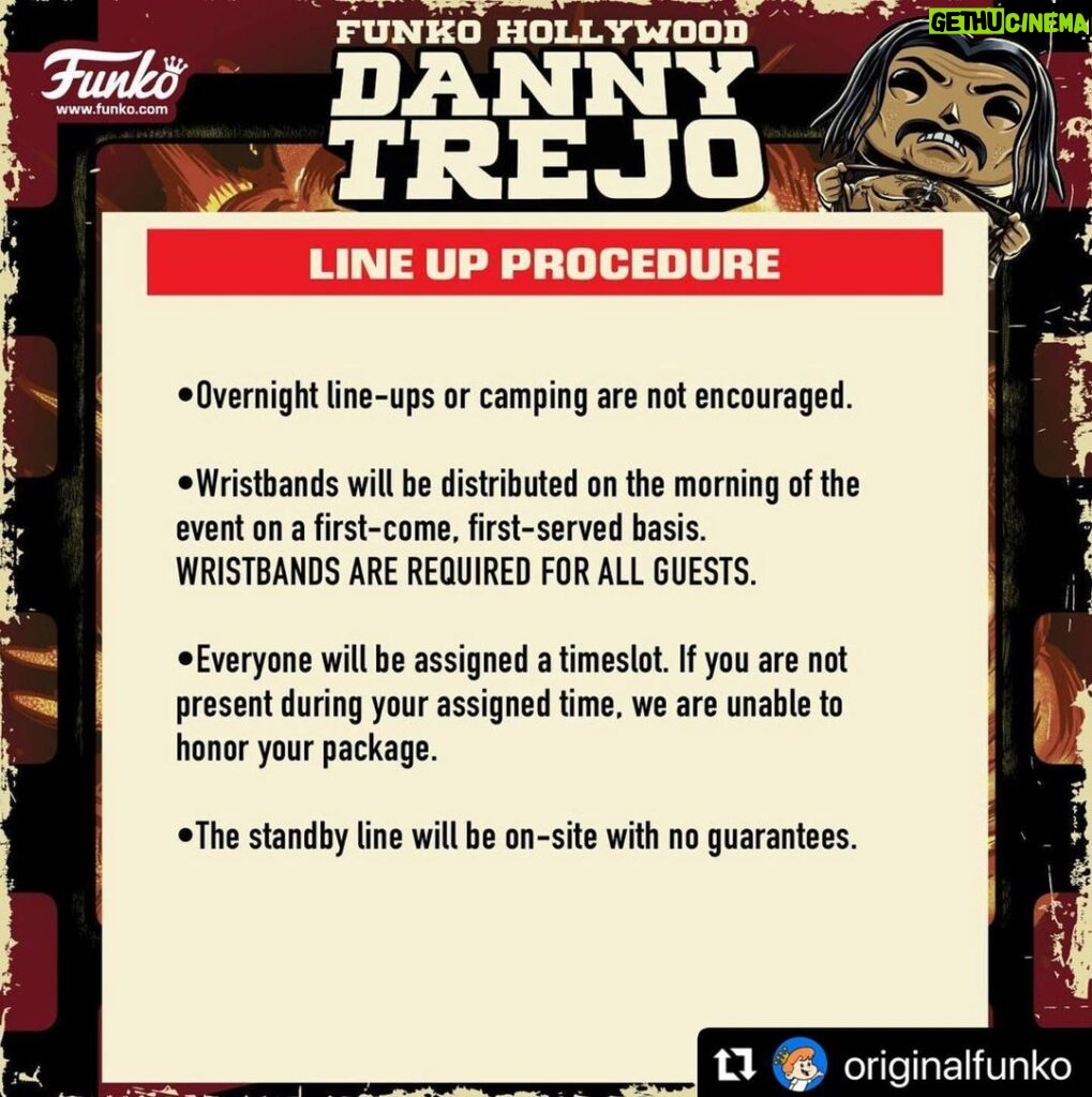 Danny Trejo Instagram - #Repost @originalfunko Get ready for Danny Trejo at Funko Hollywood on Saturday 3/2! Here’s all the info you’ll need to prep for this incredible opportunity to meet Danny Trejo and snag some awesome merch! See you there! ⁣ ⁣ #Funko #FunkoHollywood