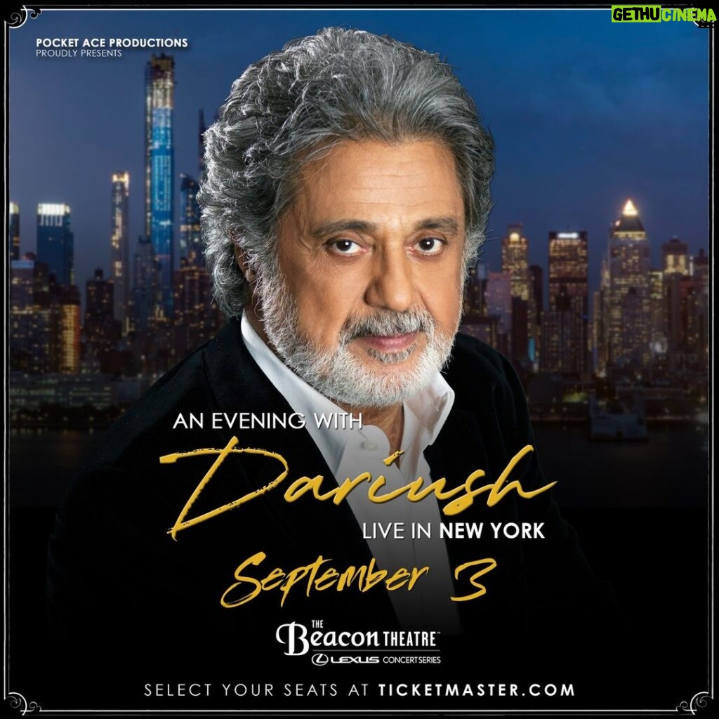 Dariush Eghbali Instagram - Dariush: Live in New York | Sat September 3 | The Beacon Theatre | Select your seats now at ticketmaster.com