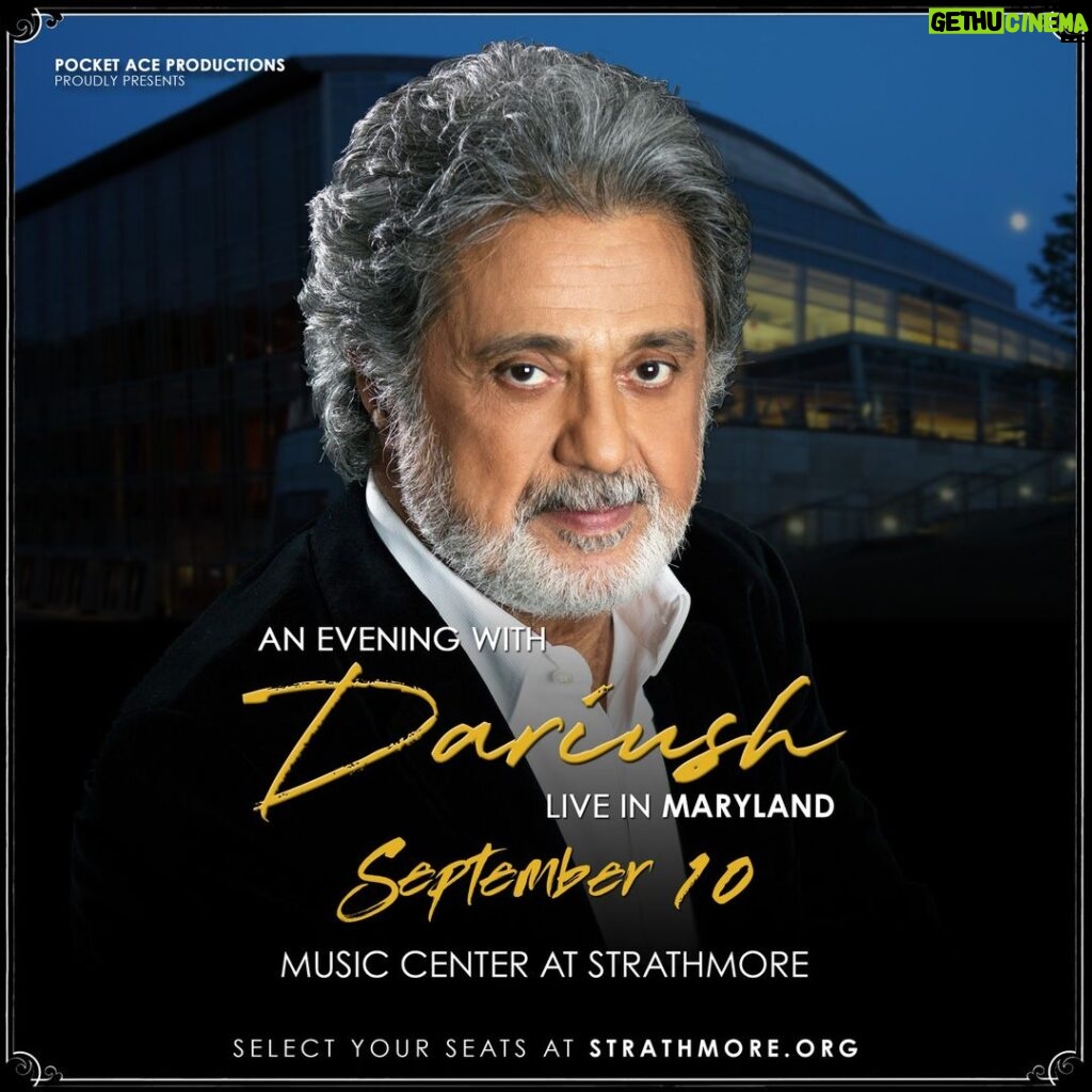 Dariush Eghbali Instagram - Dariush: Live in Maryland | Sat Sep 10 | Music Center at Strathmore | Select your seats now at strathmore.org