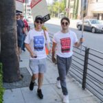 Darren Criss Instagram - Thank you @paper_eight for the great shirts, keepin’ me and @jonomatt #sagaftrastrong #wgastrong #sagaftrastrike #wgastrike 8/14/23 #latergram Warner Brothers Studio