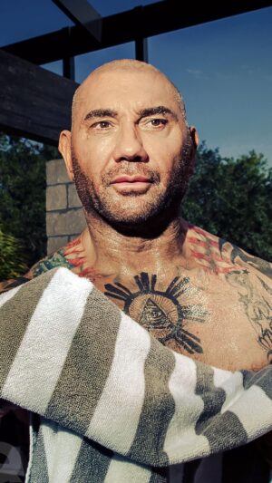 Dave Bautista Instagram - my tattoos tell my story 
#dreamchaser @gq