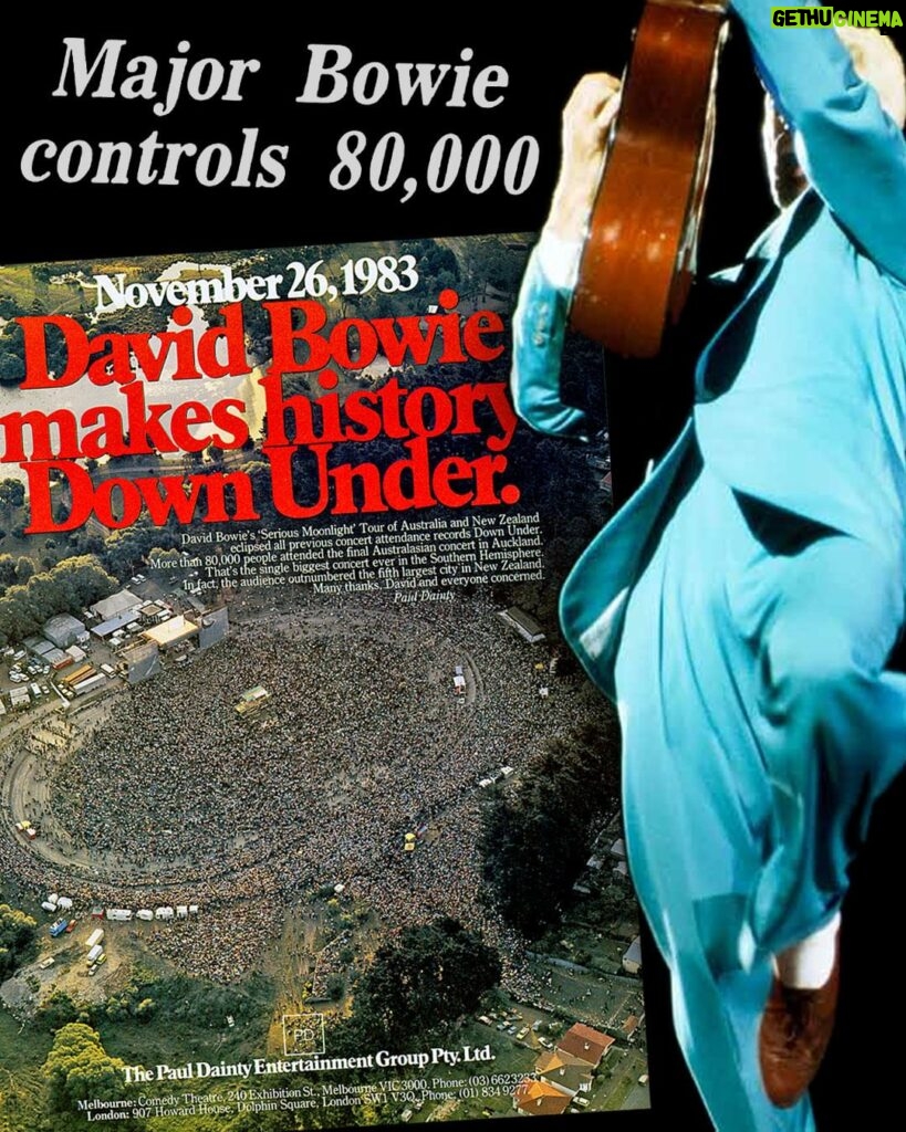 David Bowie Instagram - BOWIE’S LENNON TRIBUTE 40 YEARS AGO TONIGHT "Imagine all the people...” David Bowie’s Serious Moonlight World Tour climaxed with a performance of John Lennon’s Imagine in Hong Kong on December 8th, 1983. It was David’s tribute to his friend who had been shot and killed on the same day in New York in 1980. You can watch a visibly emotional Bowie singing the song to the sell-out audience at Hong Kong Coliseum here: https://lnk.to/DB-Imagine (Linktree in bio) Though today’s lyric is taken from aforementioned Lennon song, it could also apply to the record-breaking Bowie performance in Auckland twelve days earlier. Read all about that here: https://bit.ly/BowieDownUnder83Auckland (Linktree in bio) #BowieLennon #BowieDownUnder