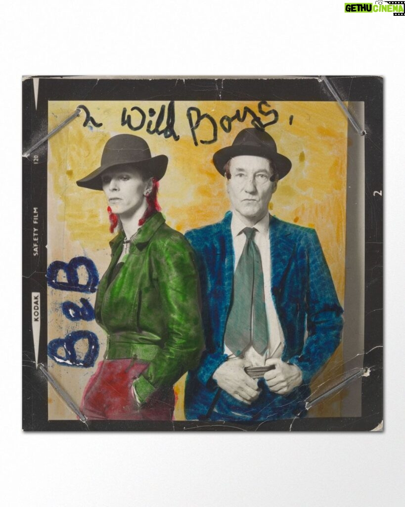 David Bowie Instagram - BOWIE AND BURROUGHS IN ROLLING STONE 50 YEARS AGO TODAY “If you want it, boys, Get it here thing…” Fifty years ago today on 28th February 1974, Rolling Stone published a double interview with William Burroughs and David Bowie overseen by Craig Copetas. Titled Beat Godfather Meets Glitter MainMan the interview took place on 17th November 1973 in Bowie’s London home, with pictures taken by Terry O’Neill. It’s a fascinating read, and a great snapshot of the time, You can read the full thing here over on the brilliant Bowie resource, Bowie Golden Years: https://www.bowiegoldenyears.com/press/74-02-28-rolling-stone.html (Linktree in bio) Before you go though, it may be worth bearing this snippet in mind from the interview... + - + - + - + - + - + - + - + - + - + - + - + - + Bowie: I change my mind a lot. I usually don't agree with what I say very much. I'm an awful liar. Burroughs: I am too. Bowie: I'm not sure whether it's me changing my mind, or whether I lie a lot. It's somewhere between the two. I don't exactly lie, I change my mind all the time. People are always throwing things at me that I've said and I say that I didn't mean anything. You can't stand still on one point your entire life. + - + - + - + - + - + - + - + - + - + - + - + - + Aside from Terry’s images, the colour shot is of the hand-coloured Wild Boys badge Bowie made. He is pictured wearing it at Studio 54. The final image is Jimmy King’s portrait of Bowie sat beneath one of Terry’s portraits in 2013. #BowieBurroughs #BowieRollingStone #BowieONeill