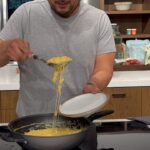 David Chang Instagram - Made a quick family meal for the @majordomomedia team…since we were running late tried to break the sound barrier on mac & cheese…under 15 minutes in one pot. Could’ve used any kind of starch to thicken the sauce. We only had flour in hand. No there wasn’t any of the boxed stuff on hand. We just moved into the studio. Actually the very first footage is this dumb recipe! The ROW DTLA