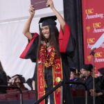 David Chang Instagram - Commencement speech time @uscannenberg…congrats to the all 2023 graduates 🎓. I guess I’m rooting for the Trojans now 🙏 #fighton