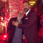David Harbour Instagram - This me and Hellboy creator like Mignola at last night’s premiere in nyc for @hellboymovie . I love him and what he does so much I reached out and touched his heart, because he has touched mine and so many others with that beautiful demon Hellboy. But, that really doesn’t make much sense. Except in my own self justifying brain. What happened in reality was just that I was very excited, and reached out and was caught on camera weirdly touching @artofmm. Oh, David.