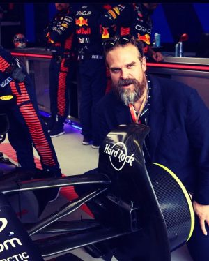 David Harbour Instagram - Jet lagged at Cannes to jacked on coffee and the smell of burnt rubber on macadam at Monaco.  Let’s fukin go @redbullracing , 20 laps to go🏎️🏎️🏎️