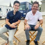 David Henrie Instagram - Awesome press day with @dennisquaid. And I’ll forever have clout with my wife because in @reaganmovie I turn into her childhood crush, Dennis haha. (And yes Maria I did share that story on air today 🤣)