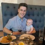 David Henrie Instagram - My wife snapped a couple pics on our date night last night. And yup, we brought little James. Growing up, I always heard that kids made dating impossible, but I haven’t found that to be true at all! Just get to dinner early and bring em! It makes things exciting!!! #family #familytime #dating #marriage