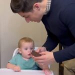 David Henrie Instagram - I did this with Pia when she was a bit younger than him and she failed…let’s see how this goes haha! 😂 . . . . . #ChocolateChallenge #Funny #Kids #DadLife #Reel #Reels