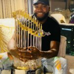 David Ortiz Instagram - I have to say that looking at this 2004 WS trophy made me reflect back on a city that was left behind for 86 years at the time. Now that I’m in my hotel room all alone with it, I finally for the first time get to really enjoy it as my date! Salute NEW ENGLAND @redsox #last34#gosox
