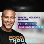 DeVon Franklin Instagram - I’ve been cookin’ up a lil something…👀😮‍💨 I’ve got a new show called FOOD FOR THOUGHT with DeVon Franklin on @mergetvnetwork (owned and operated by @drhollycarter) 🙌🏾🔥 The show officially debuts in January but we wanted to drop a special holiday episode this month. For this upcoming special holiday episode I sat down with the legend @smokeyrobinson! It got real! Tune in NEXT THURSDAY 12.21 via The Black App (you can download in your App Store)! #foodforthought