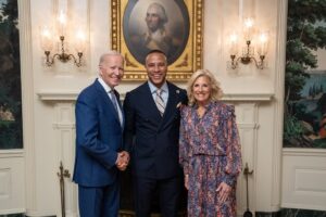 DeVon Franklin Instagram - I would have never thought that I’d be invited to the @WhiteHouse to screen a movie I produced! Honored to go there alongside my @flaminhotmovie family! 

Thank you @evalongoria, @jesslivmo and @elsamariecollins for making this dream become a reality! 

Thank you so much to @potus and @flotus for having us! It was funny because @evalongoria did the introductions as we went through the receiving line to meet President Biden and Dr. Biden. 

And when she introduced me as the producer of Flamin’ Hot, the President grabbed my right bicep and said “Eva, are you sure he had enough time outside of the gym to produce the movie?” We all fell out laughing 🤣🤣🤣   In light of recent SCOTUS decisions, it’s moments like this that remind me, that diversity, representation and inclusion are essential to fabric of our nation and worthy to be celebrated and fought for!  As @hotcheetosrpm says “every revelation leads to a Revolution” we must keep fighting for equality and justice for all 👊🏾🔥