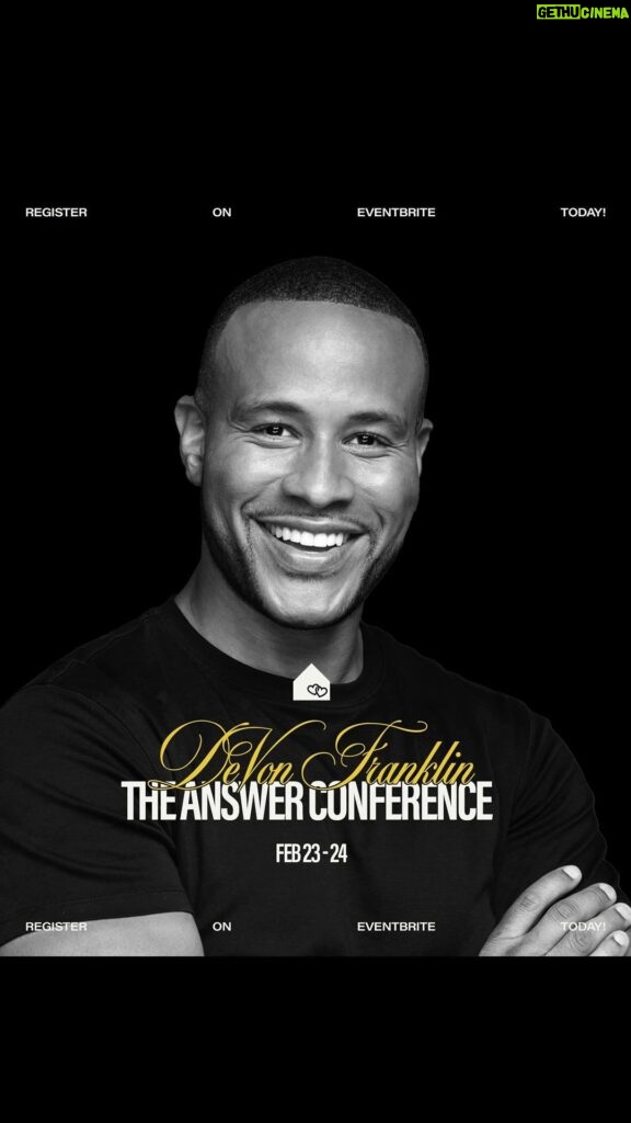 DeVon Franklin Instagram - Get your tickets now and meet us at The Answer Conference kickoff tonight! So many people are struggling to navigate relationships because they simply don’t have the answer. #Single #Engaged #Married #Divorced - There will be relationship answers for everyone! Register on Eventbrite🎟️ The Answer Conference in Houston, Texas. Higher Dimension