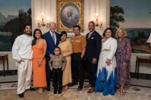 DeVon Franklin Instagram - I would have never thought that I’d be invited to the @WhiteHouse to screen a movie I produced! Honored to go there alongside my @flaminhotmovie family! 

Thank you @evalongoria, @jesslivmo and @elsamariecollins for making this dream become a reality! 

Thank you so much to @potus and @flotus for having us! It was funny because @evalongoria did the introductions as we went through the receiving line to meet President Biden and Dr. Biden. 

And when she introduced me as the producer of Flamin’ Hot, the President grabbed my right bicep and said “Eva, are you sure he had enough time outside of the gym to produce the movie?” We all fell out laughing 🤣🤣🤣   In light of recent SCOTUS decisions, it’s moments like this that remind me, that diversity, representation and inclusion are essential to fabric of our nation and worthy to be celebrated and fought for!  As @hotcheetosrpm says “every revelation leads to a Revolution” we must keep fighting for equality and justice for all 👊🏾🔥