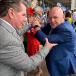 Dean Norris Instagram - Getting swing tips from legend Steve Garvey. Betting number 6. @dodgers #kyderby