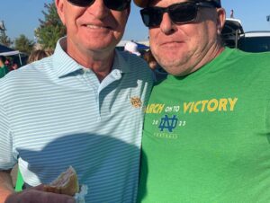Dean Norris Instagram - On the sidelines for a great #ND game. Bad ending but great game. Got to hang with some legends . Joe Theisman, Tim Brown, Chris Zorich, Jerome Bettis. #notredamefootball  #goirish
