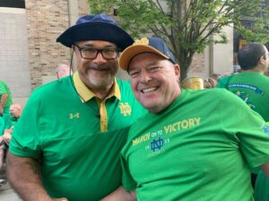 Dean Norris Instagram - On the sidelines for a great #ND game. Bad ending but great game. Got to hang with some legends . Joe Theisman, Tim Brown, Chris Zorich, Jerome Bettis. #notredamefootball  #goirish